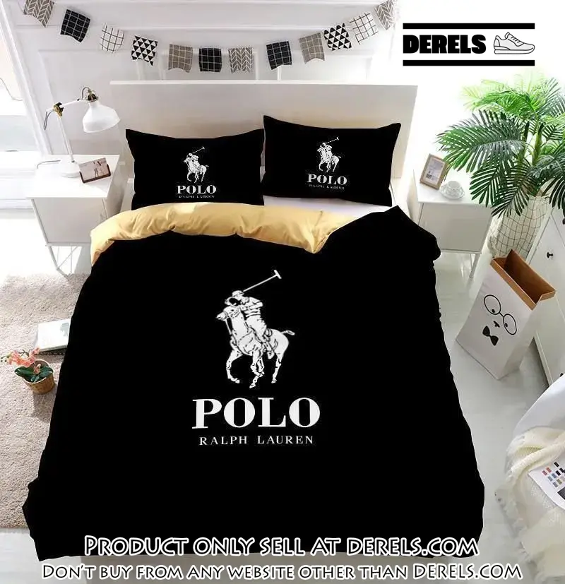 Ralph lauren black fashion luxury brand premium bedding set home decor dr1252359